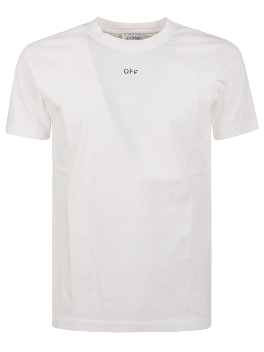 Off-White Crew Neck T-Shirt With Subtle Logo