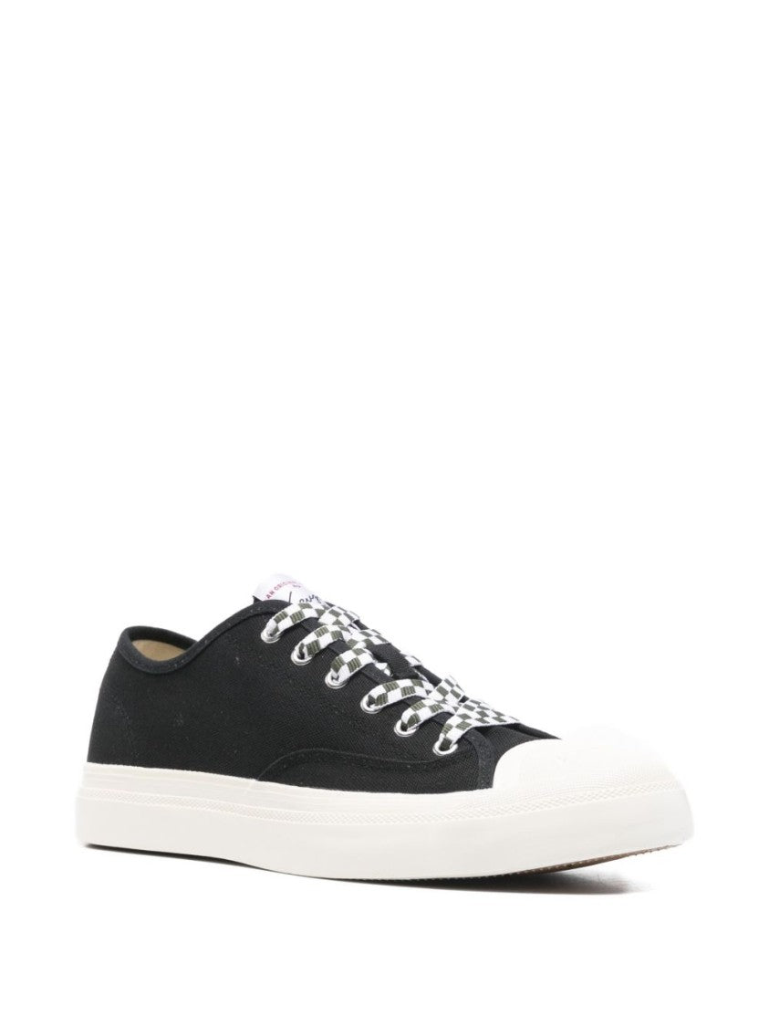 Kenzo Black Silk And Nylon Low Sneakers