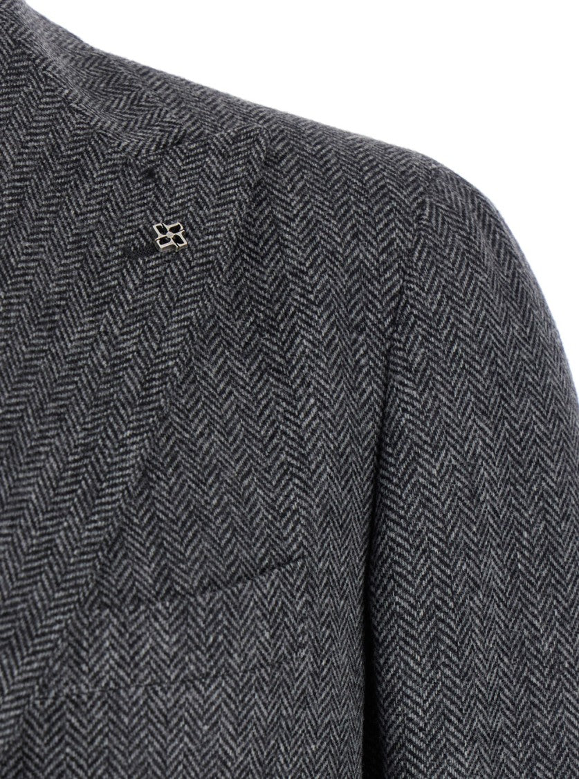 Tagliatore Grey Single-Breasted Jacket