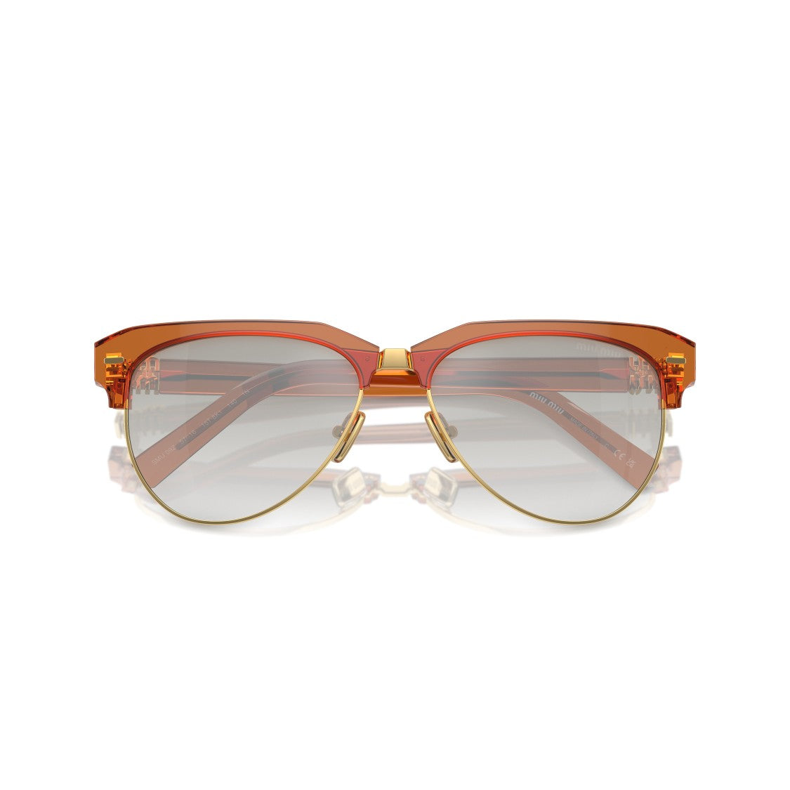 Miu Miu 0Mu 09Zs Translucent Amber Acetate Sunglasses
