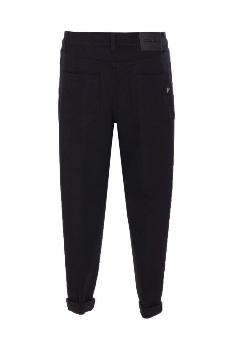Dondup Black Cotton Koons Button-Fly Cropped Jeans