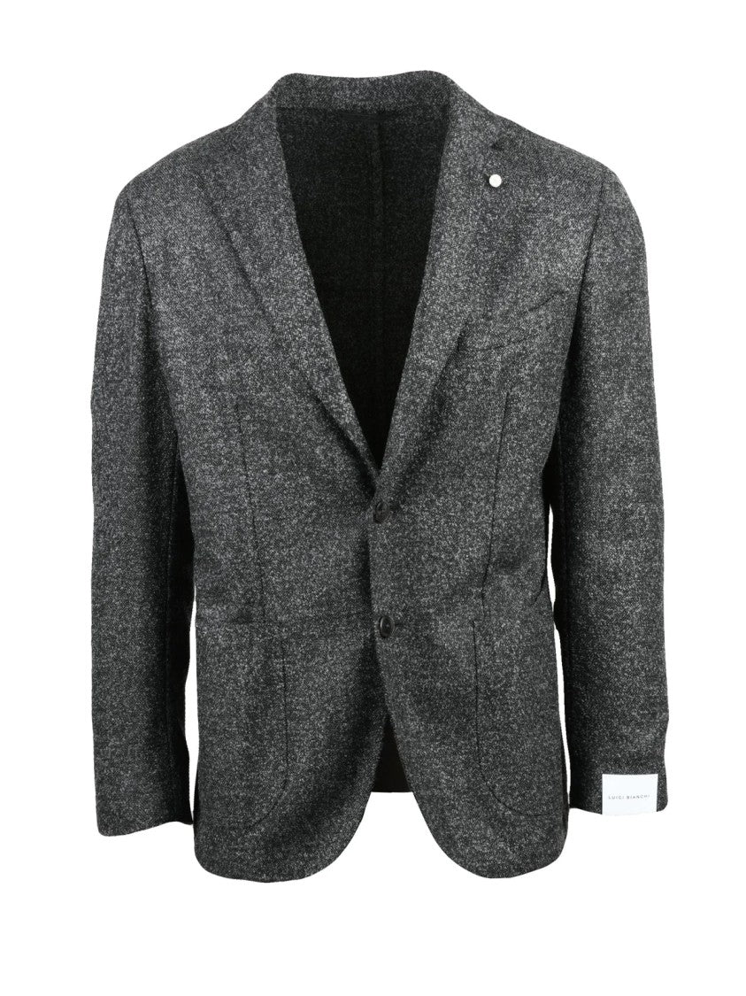 Luigi Bianchi Textured Grey Tailored Jacket With Slim Fit Design