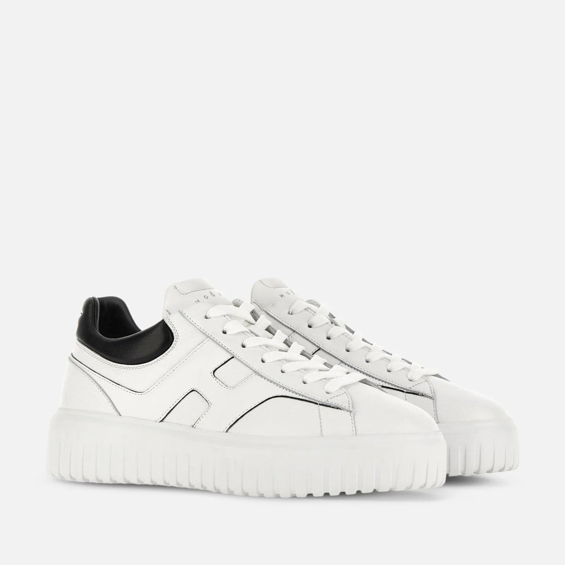 Hogan White Leather Sneakers With Embossed Design