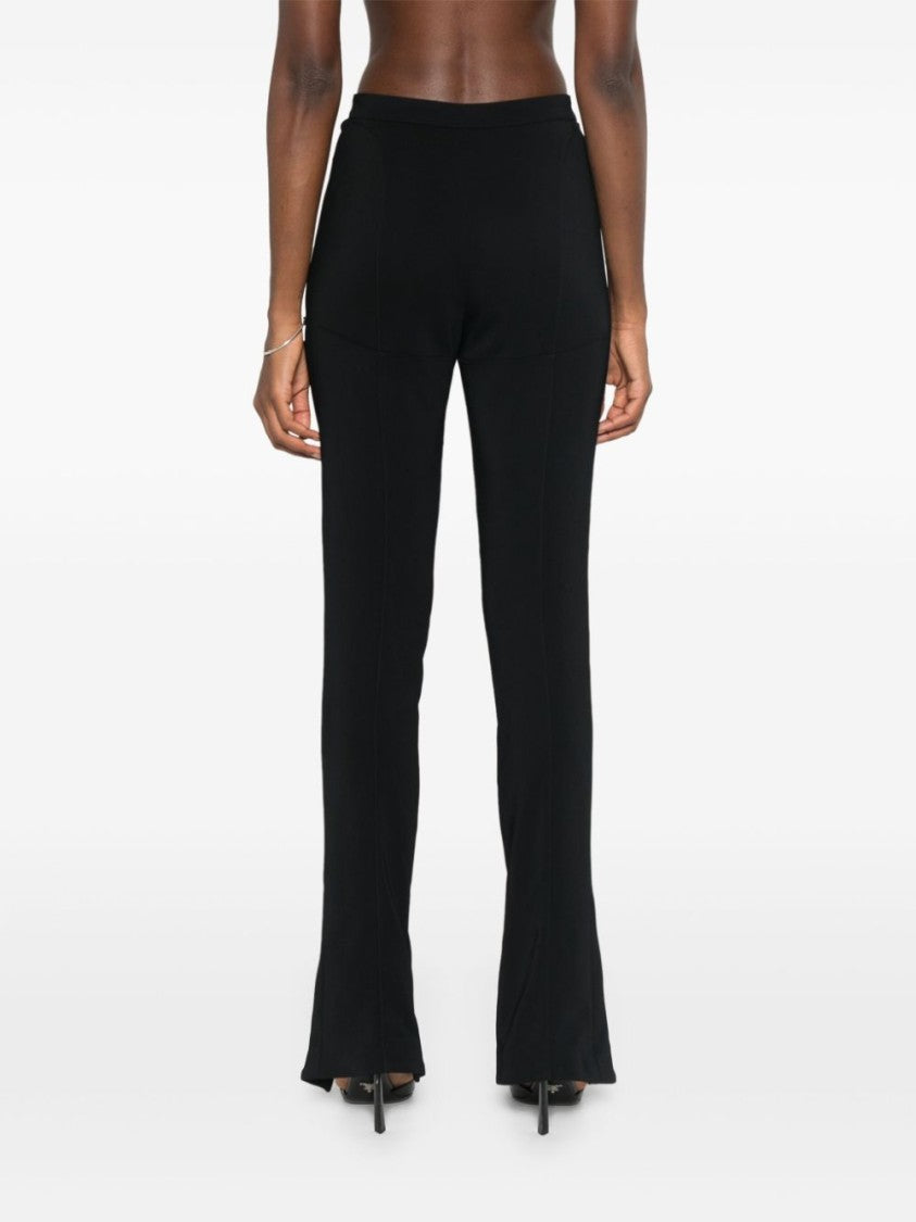 Mugler Black Raised Seam Split Cuff Trousers