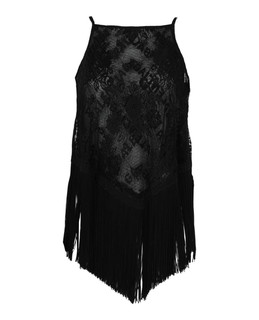 Balenciaga Scarf Fringe Top In Lace