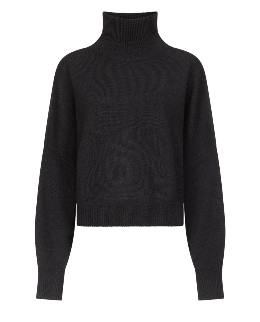 Loulou De Saison Cropped High Neck Sweater With Ribbed Detailing
