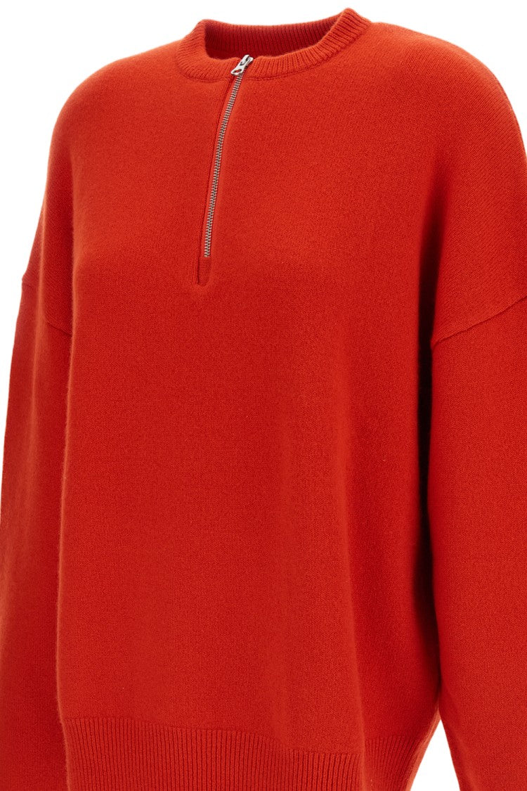 Extreme Cashmere Red Like Cashmere-Blend Zip-Up Sweater