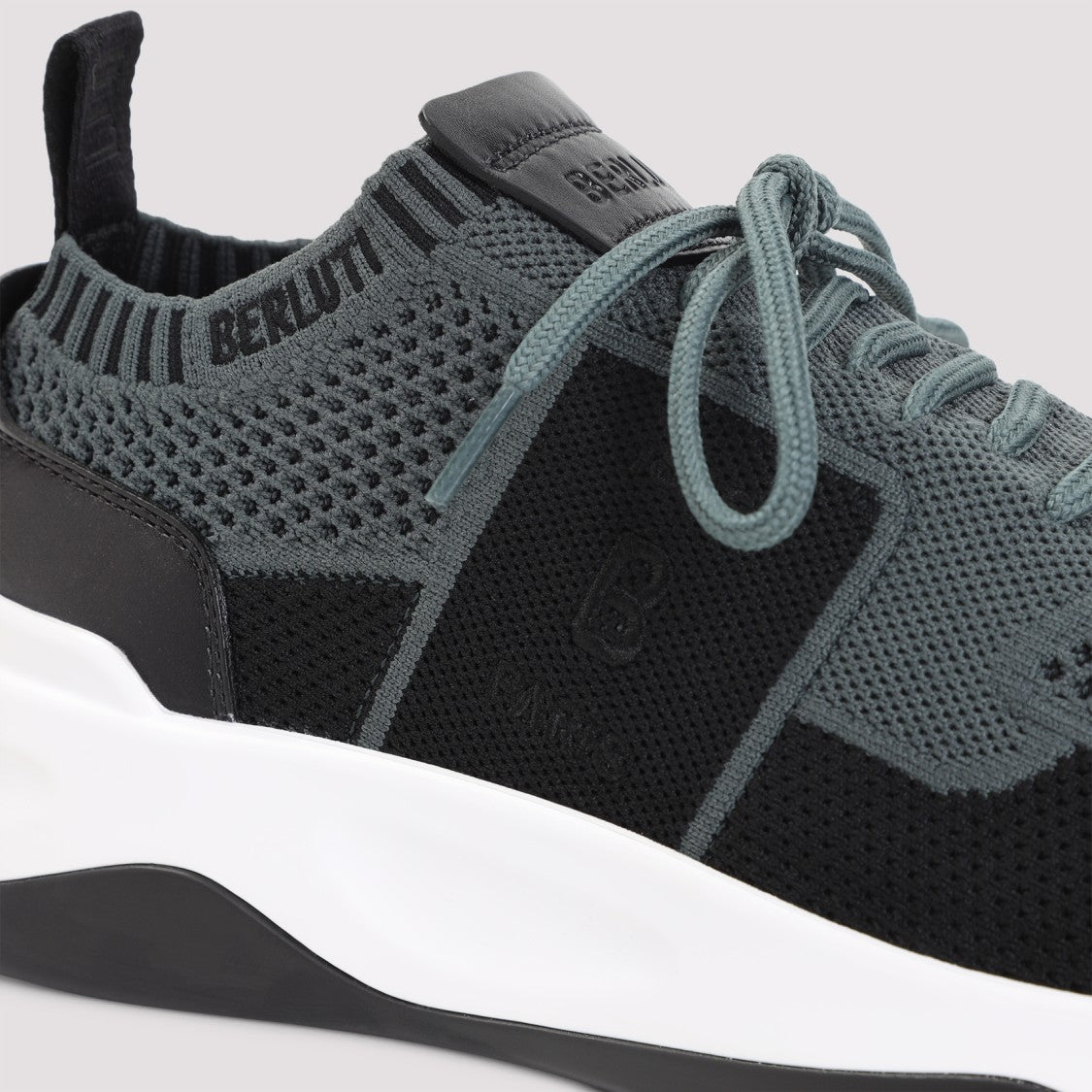 Berluti Black And Grey Textile Sneakers