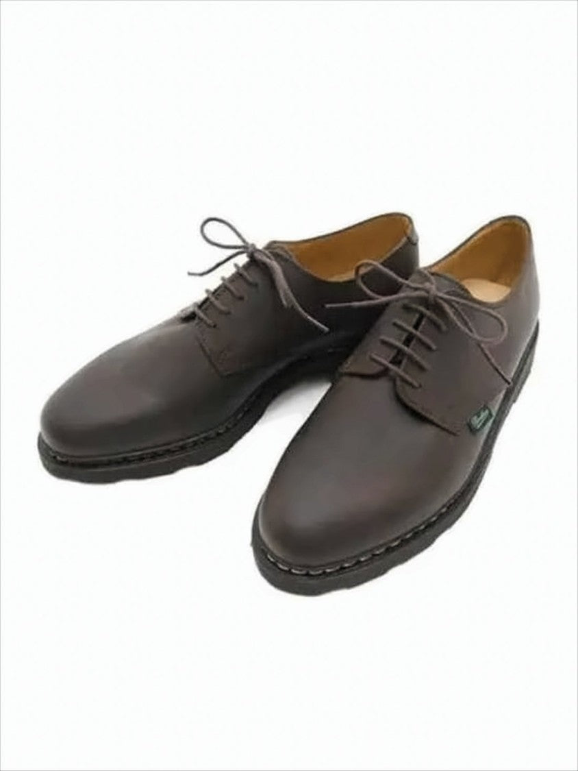 Paraboot Brown Leather Dress Shoes With Lace-Up Closure