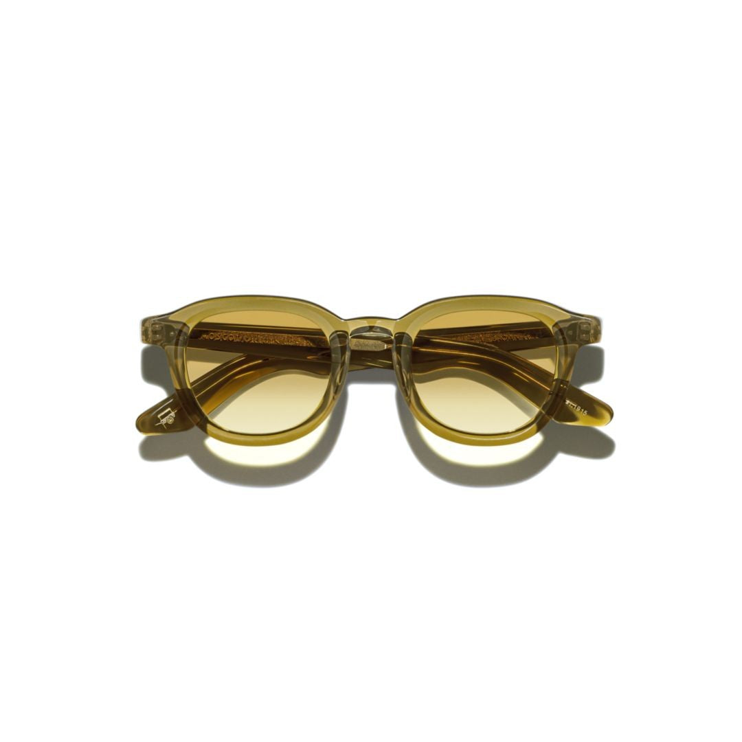 Moscot Or-Dah-S Dahven Sun Translucent Amber Acetate Rounded Sunglasses