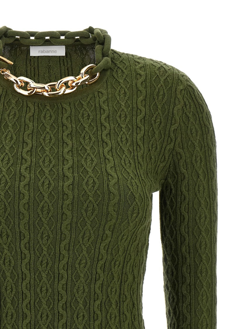 Paco Rabanne Ribbed Wool-Cashmere Blend Sweater