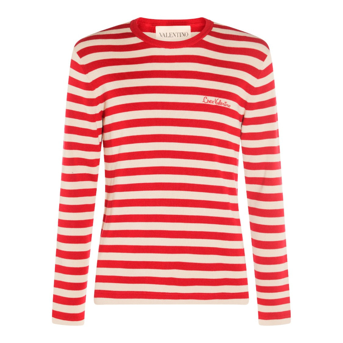 Valentino Red And White Cotton Knitwear