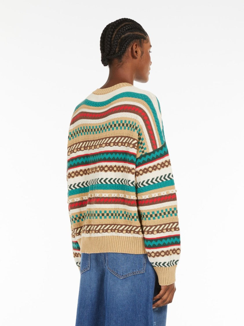 Max Mara Fair Isle Jacquard Knit Sweater