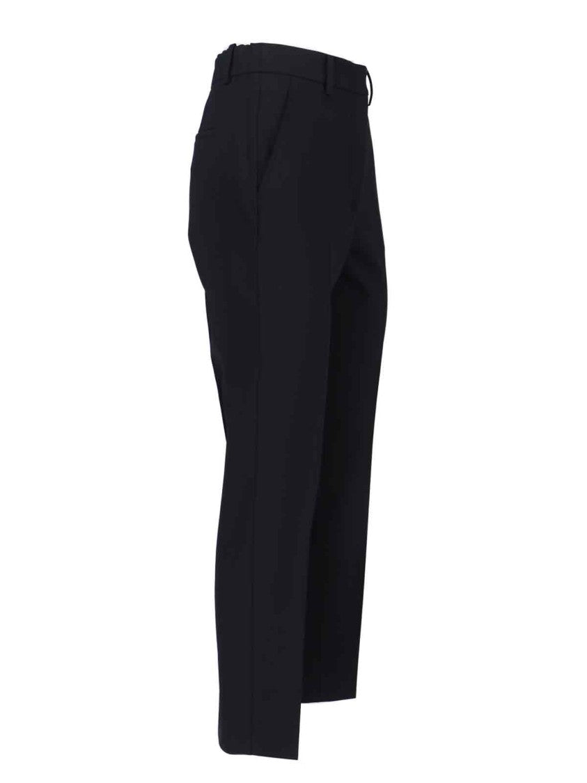 Incotex Straight-Leg Trousers In Black Virgin Wool With Elasticated Waistband