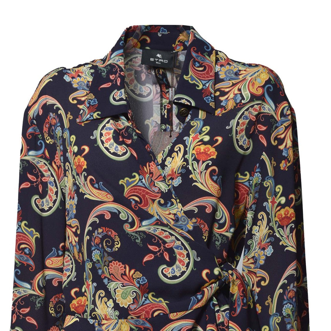 Etro Midi Dress In Stretch Sablé With Multicolored Paisley Print