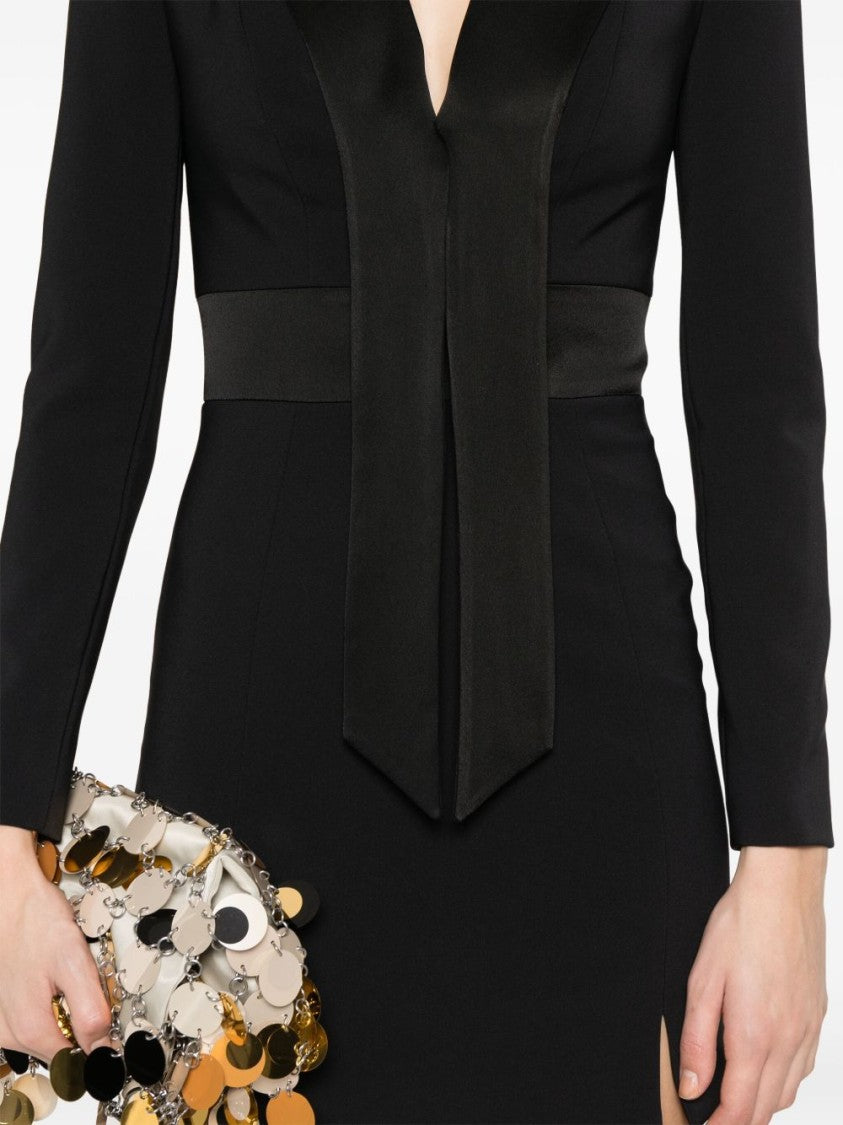 Elisabetta Franchi Tailored Black Dress With V-Neckline