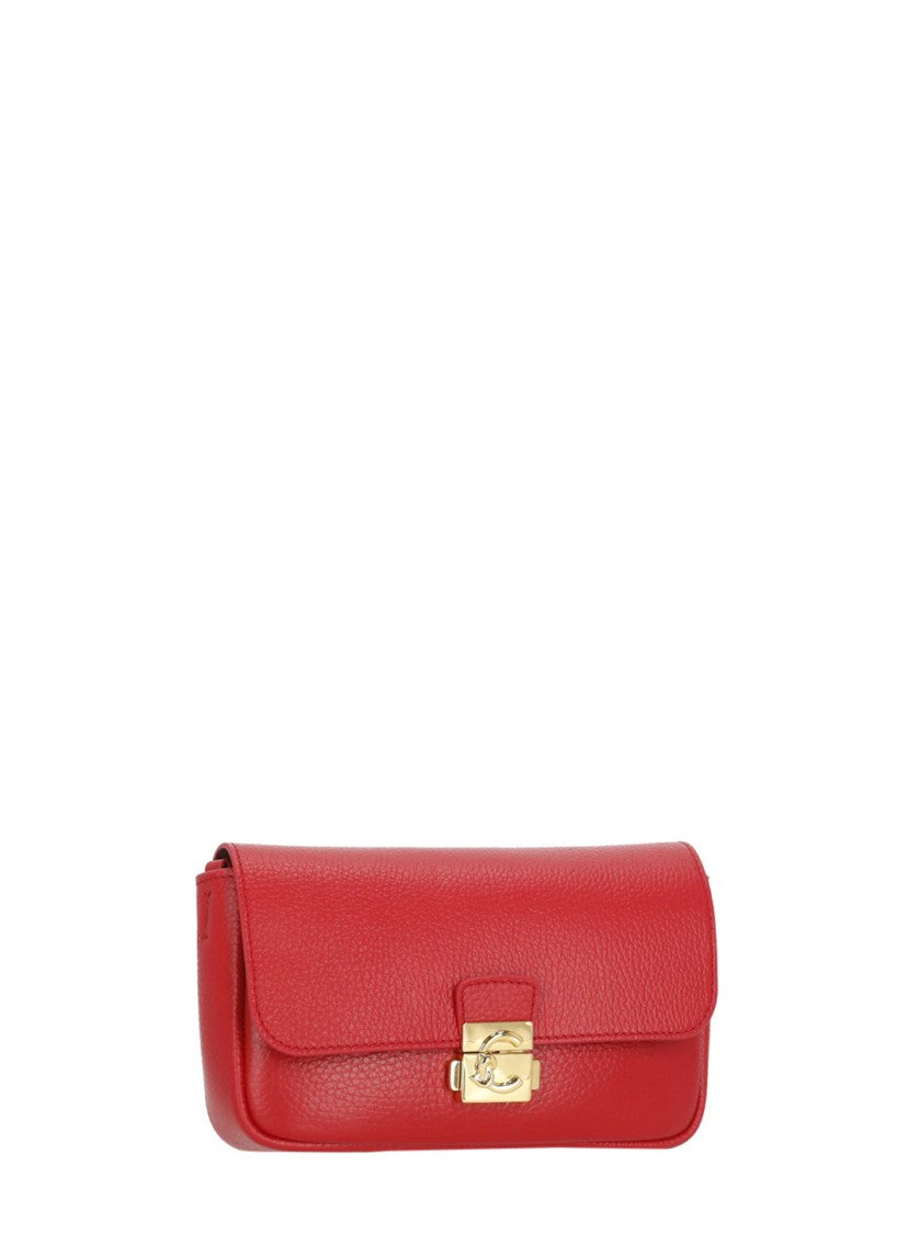 Coccinelle Compact Leather Shoulder Bag With Gold-Tone Lock