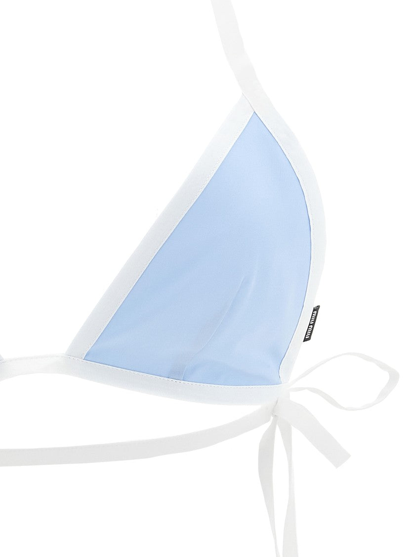 Miu Miu Triangle Poplin Bikini Top With Contrast Piping