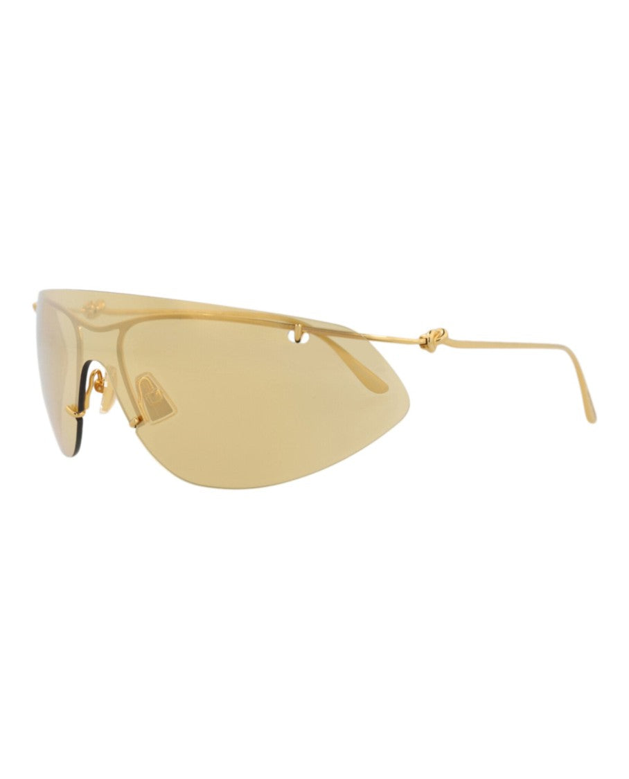Bottega Veneta Shield-Frame Metal Sunglasses