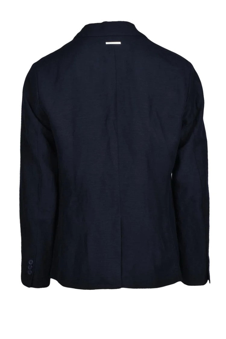 Armani Exchange Linen Viscose Blazer - Blue
