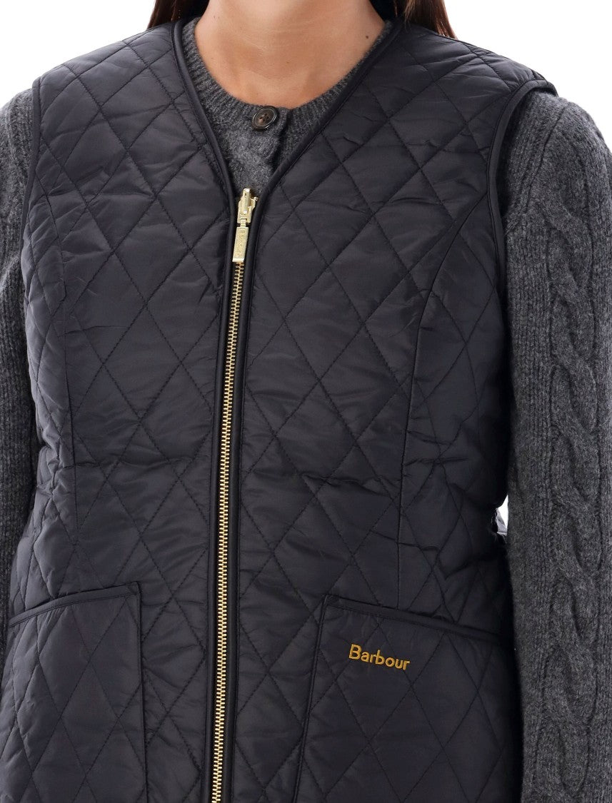 Barbour Reversible Quilted Nylon Cable-Knit Sleeve Jacket