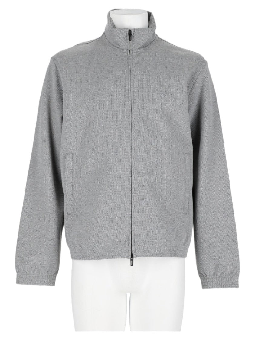 Emporio Armani Full-Zip High Collar Sweatshirt With Elastic Cuffs