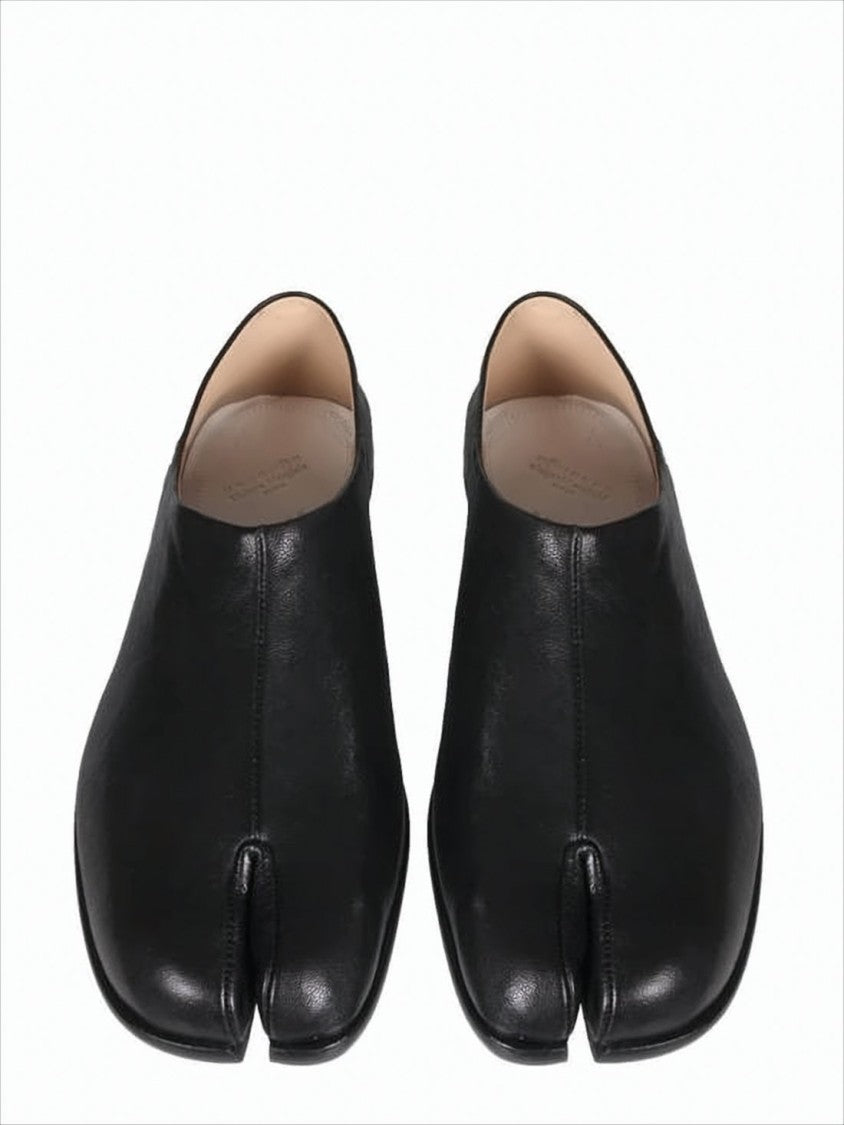 Maison Margiela Black Smooth Leather Loafers With Split-Toe Detail