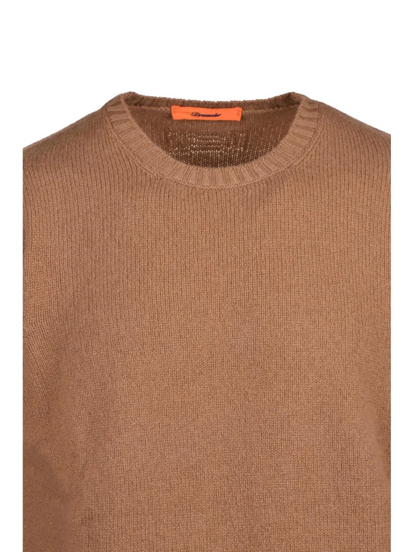 Drumohr Beige Lambswool Crewneck Sweater