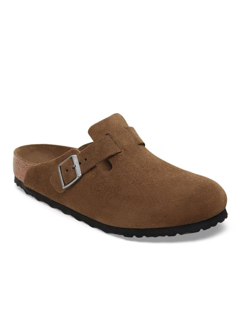 Birkenstock Closed-Toe Suede-Like Sandals With Adjustable Buckle Strap