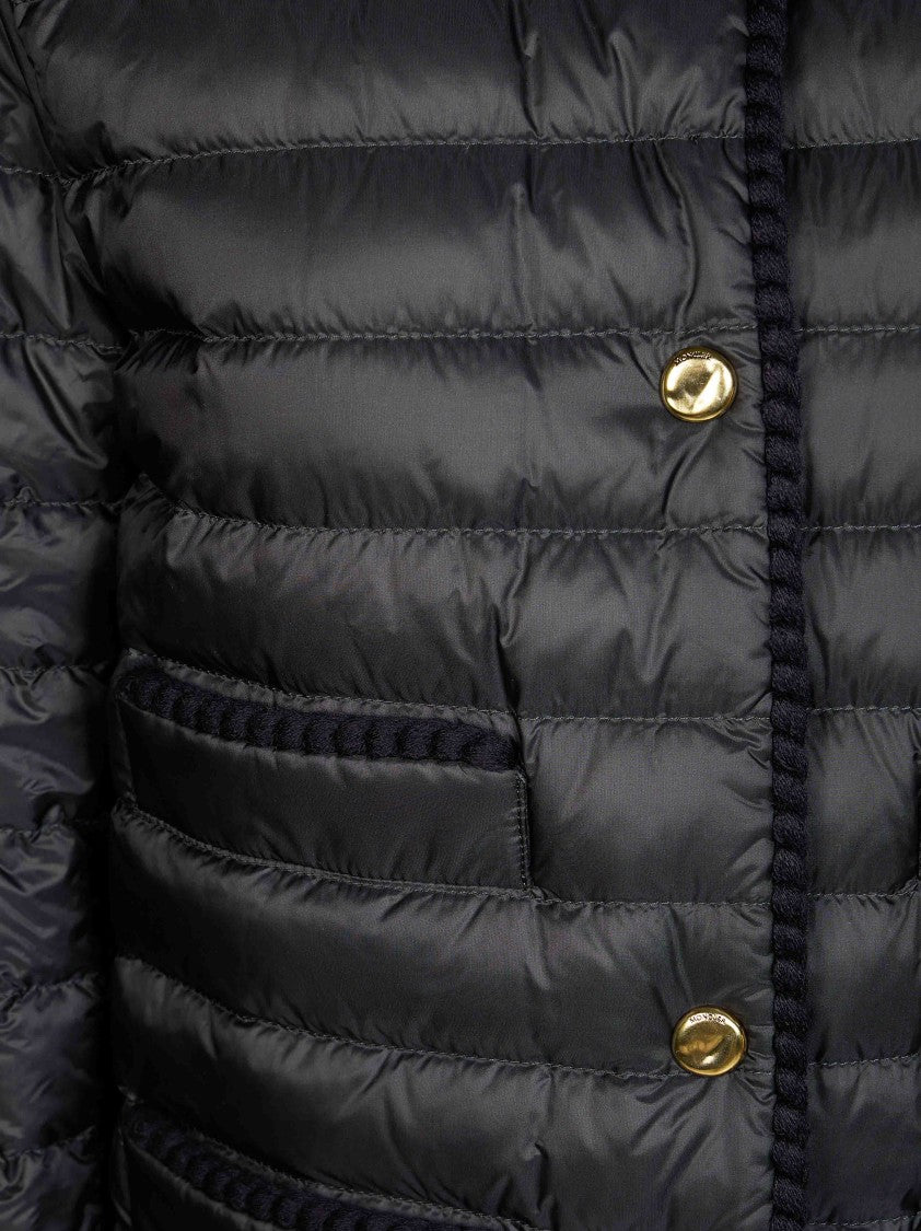 Moncler Circaete Cropped Quilted Gold Button Jacket