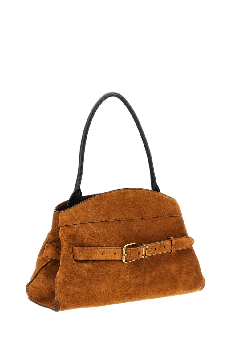 Marc Jacobs Structured Suede Dakota Satchel With Sculptural Handle And Magnetic Closure