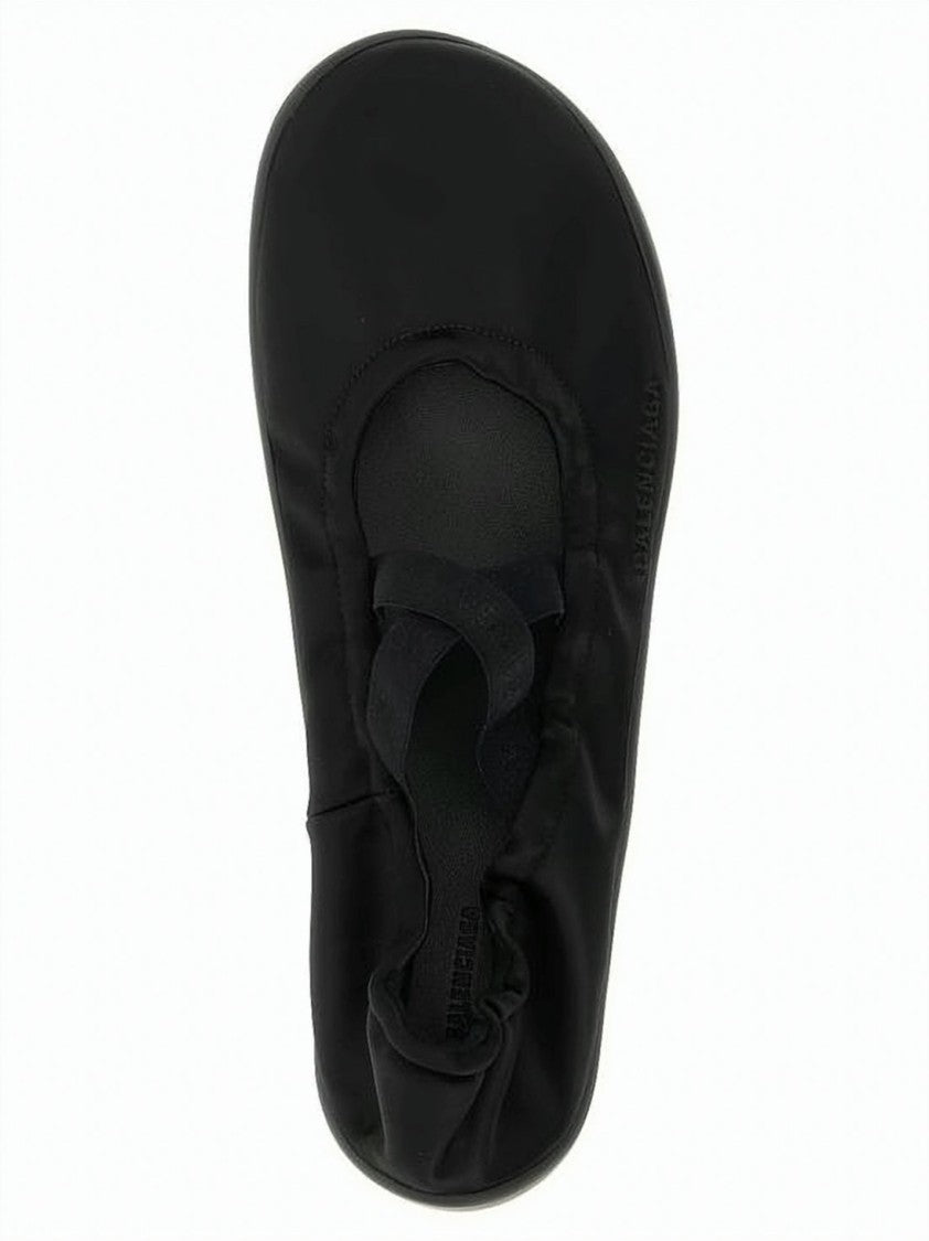 Balenciaga Minimalist Black Flat Shoes With Elasticized Back