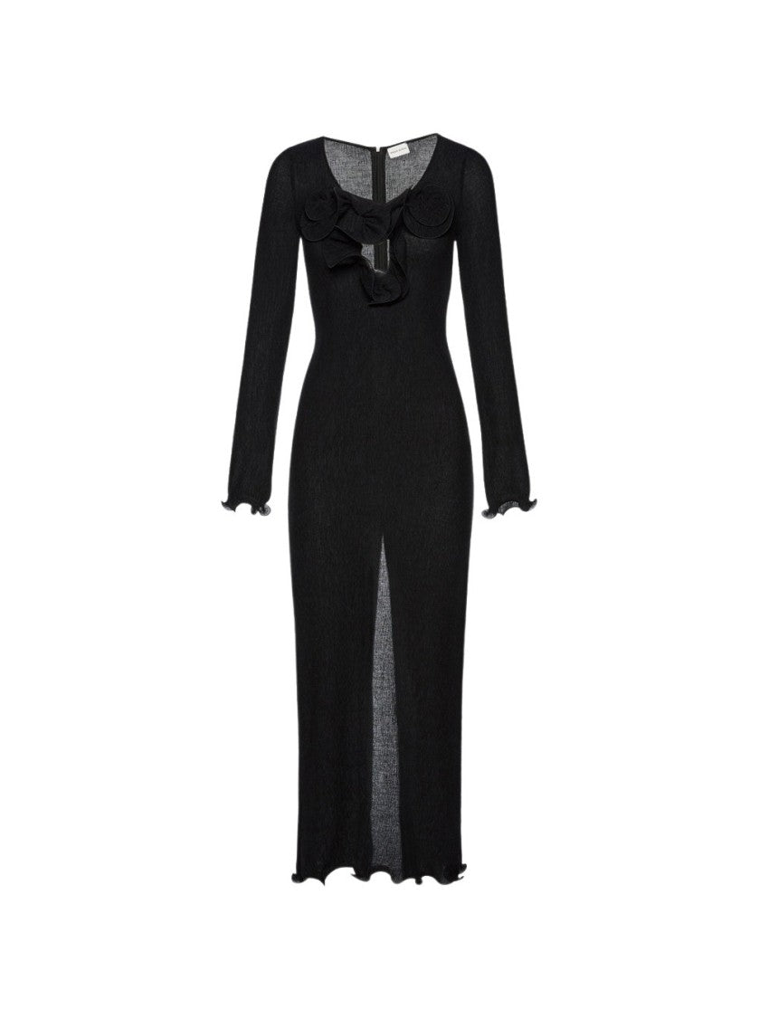 Magda Butrym Crepe Beach Maxi Dress Black