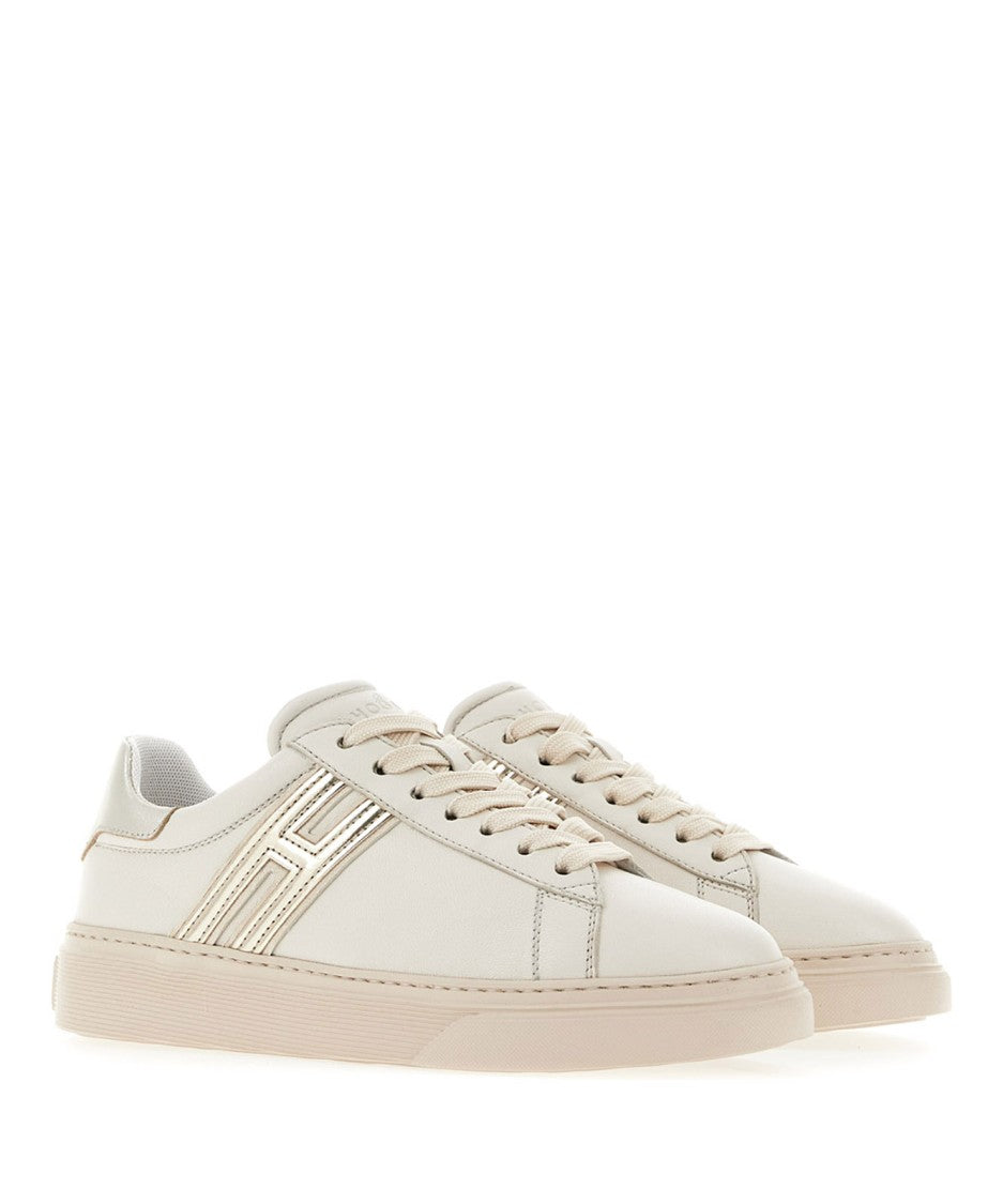 Hogan Light Beige Leather Low-Top Sneakers