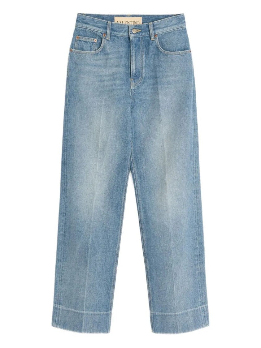 Valentino Relaxed Fit Light Wash Denim Pants