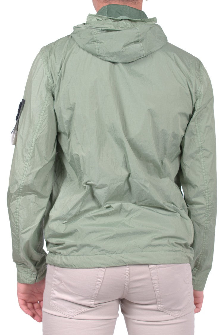 Stone Island Sage Green Hooded Zip Polyamide Jacket