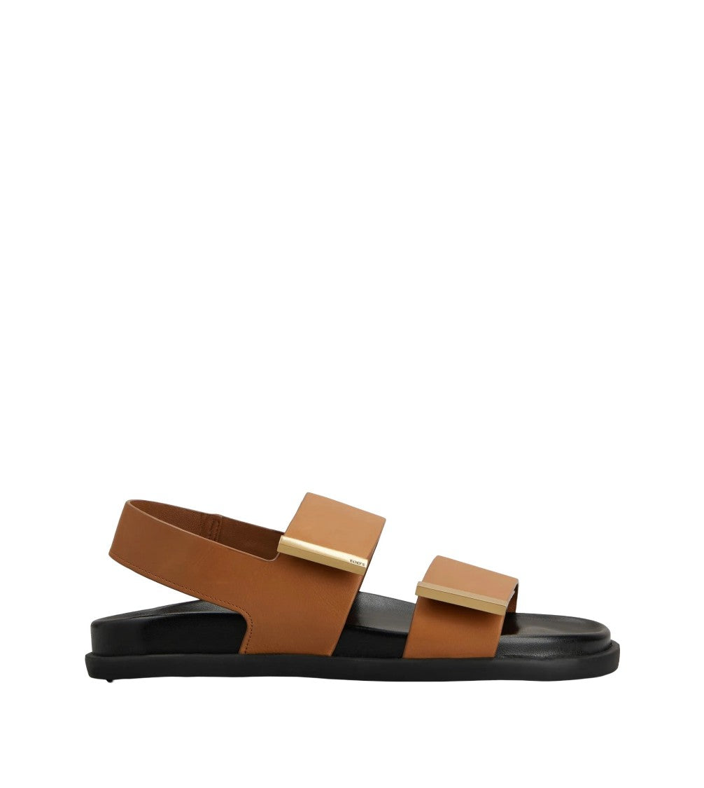 Tod's Leather Cuoio Footbed+Gomma 68K Sandals