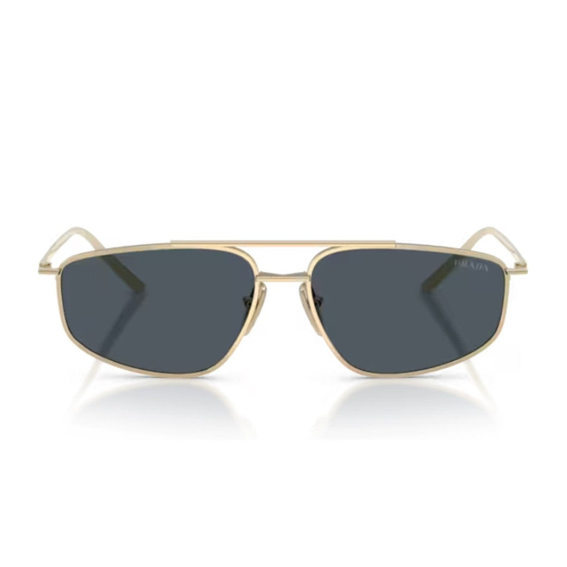 Prada Gold Metal Geometric Sunglasses