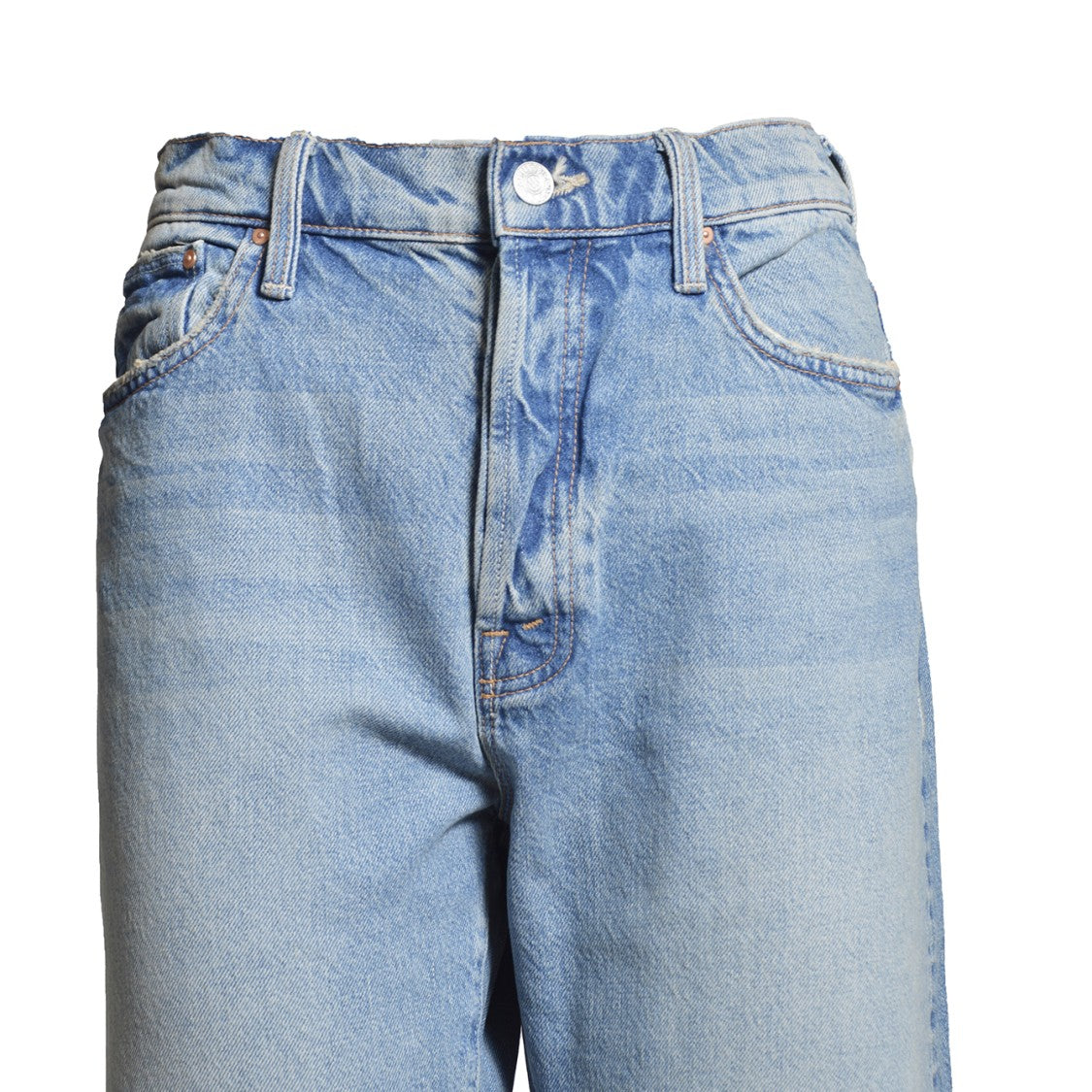 Mother The Ditcher Hover Straight Jeans In Blue Denim