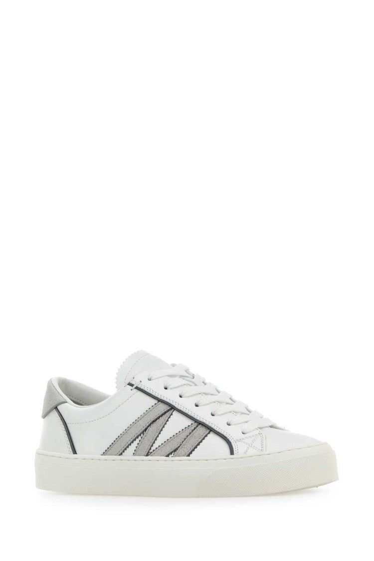 Moncler White Leather Monaco2 Sneakers