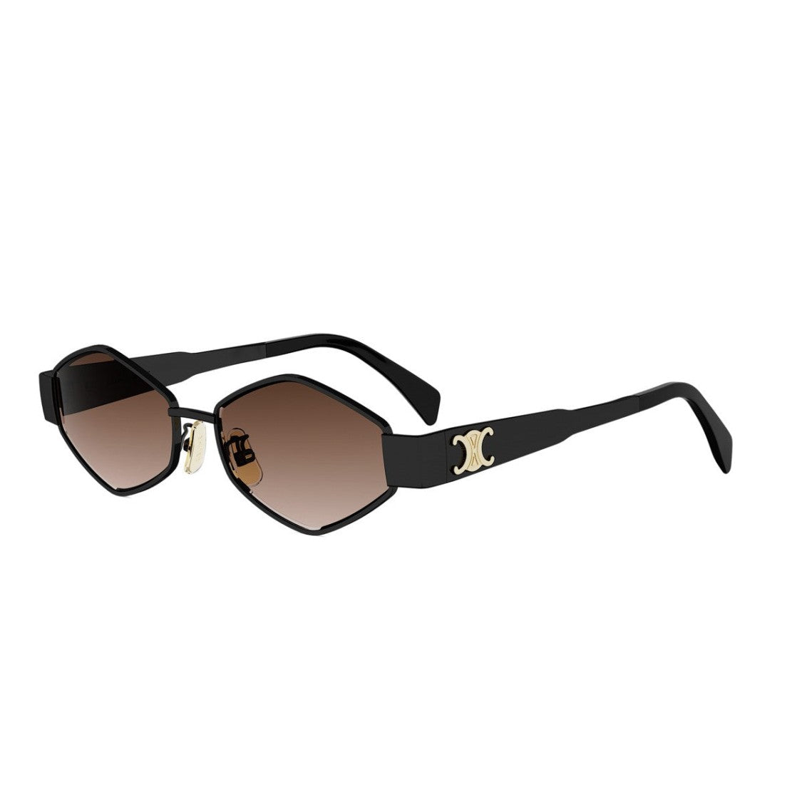 Celine Black Metal Triomphe Geometric Sunglasses