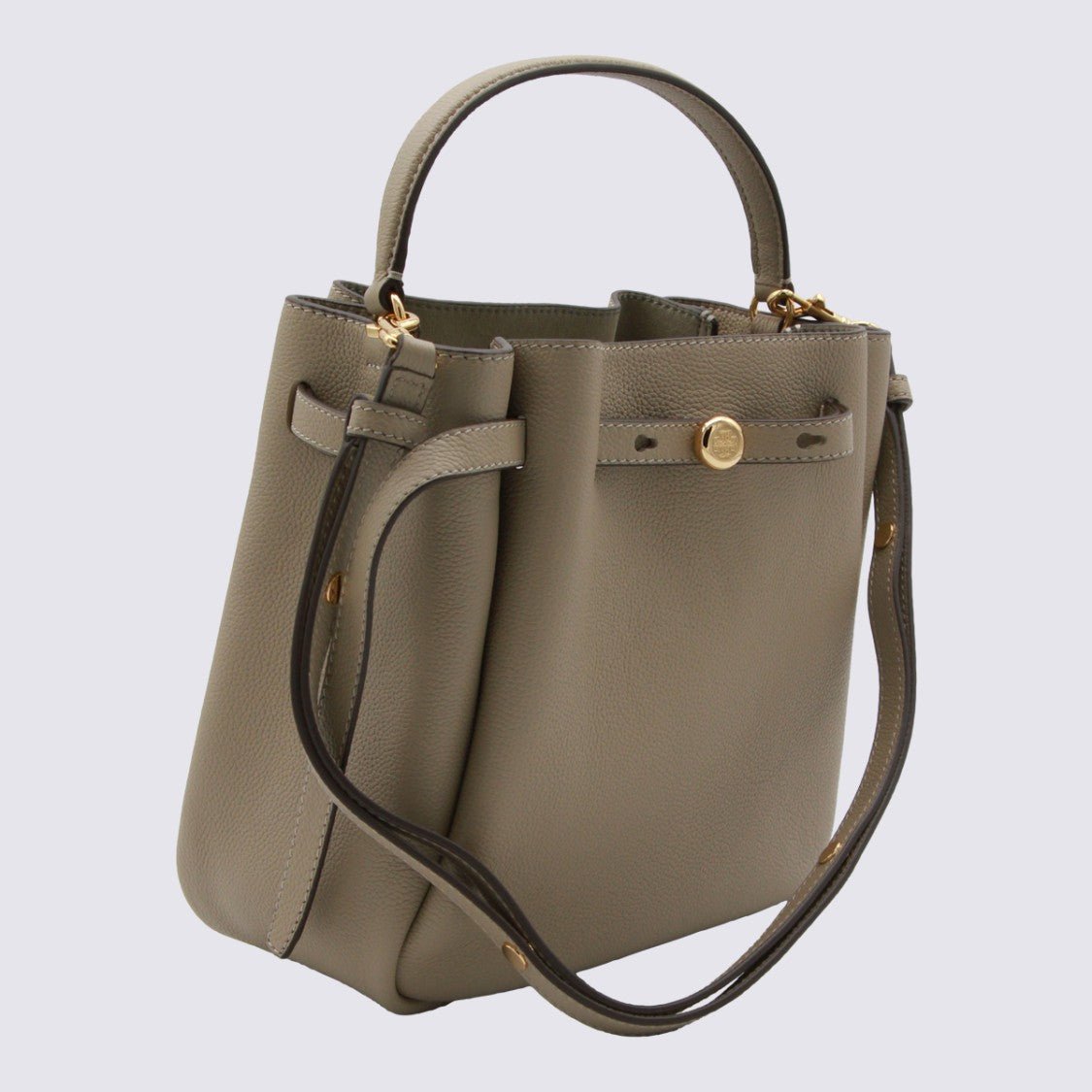 Tory Burch Structured Handbag With Adjustable Strap And Gold-Tone Emblem