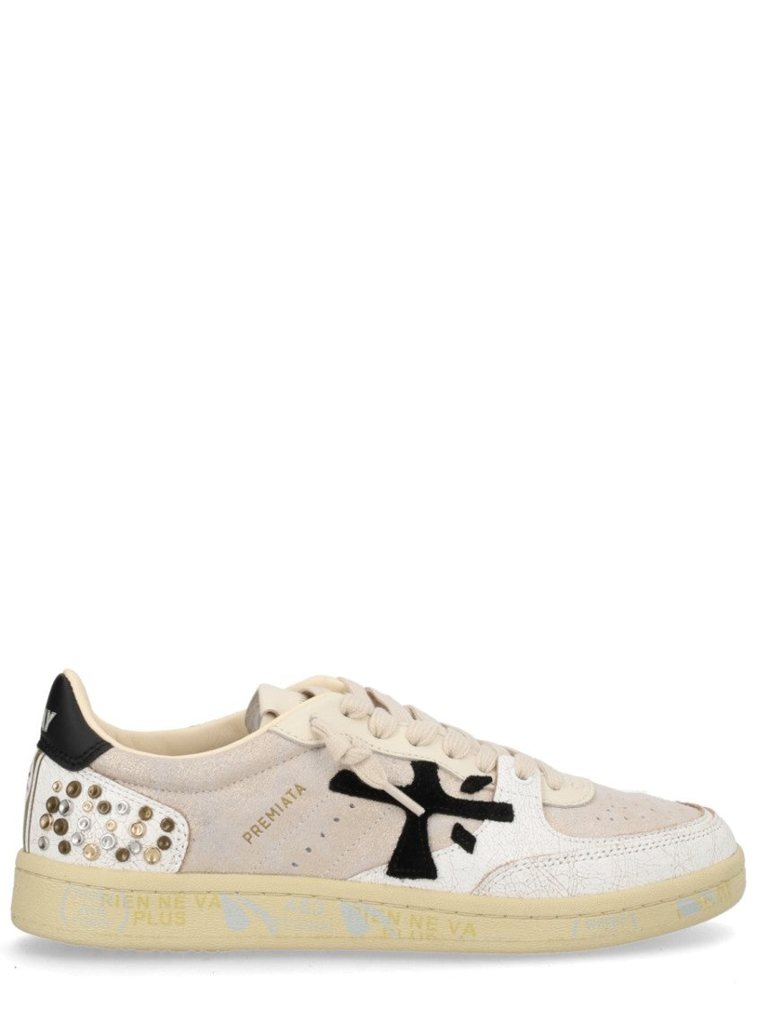 Premiata Bsktclad Metallic Accents Textured Low-Top Sneakers