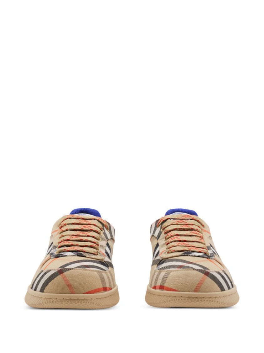 Burberry Checked Fabric Sneakers