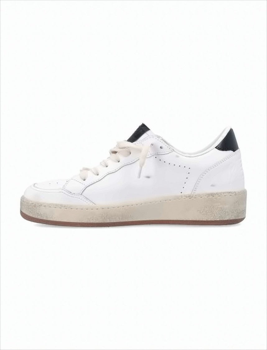 Golden Goose Distressed White Low-Top Sneakers With Signature Star