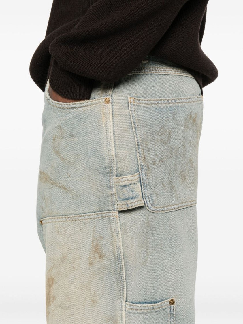 Golden Goose Wide-Leg Distressed Blue Jeans With Vintage Appeal