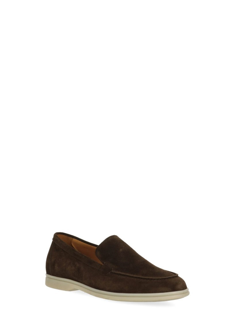Berwick 1707 Brown Round Toe Suede Loafers