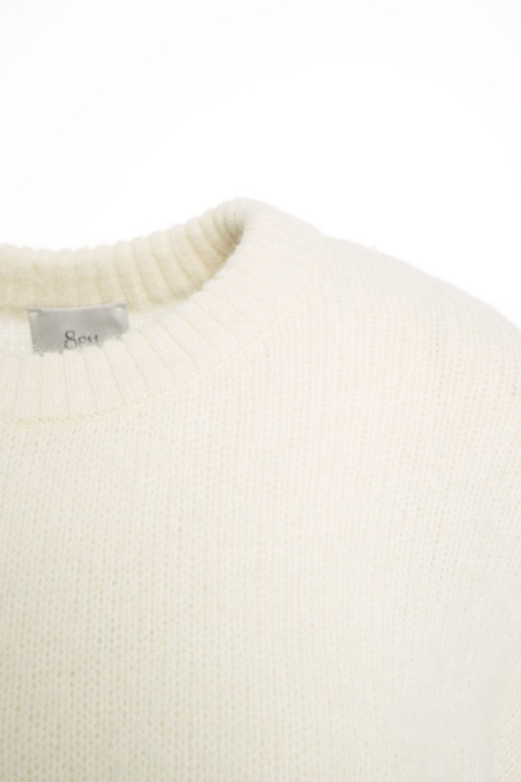 8Pm Relaxed Fit Knit Sweater With Ribbed Details