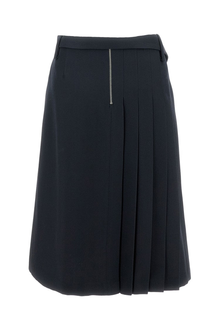 Sibel Saral Flared Blue Skirt With Smooth Texture