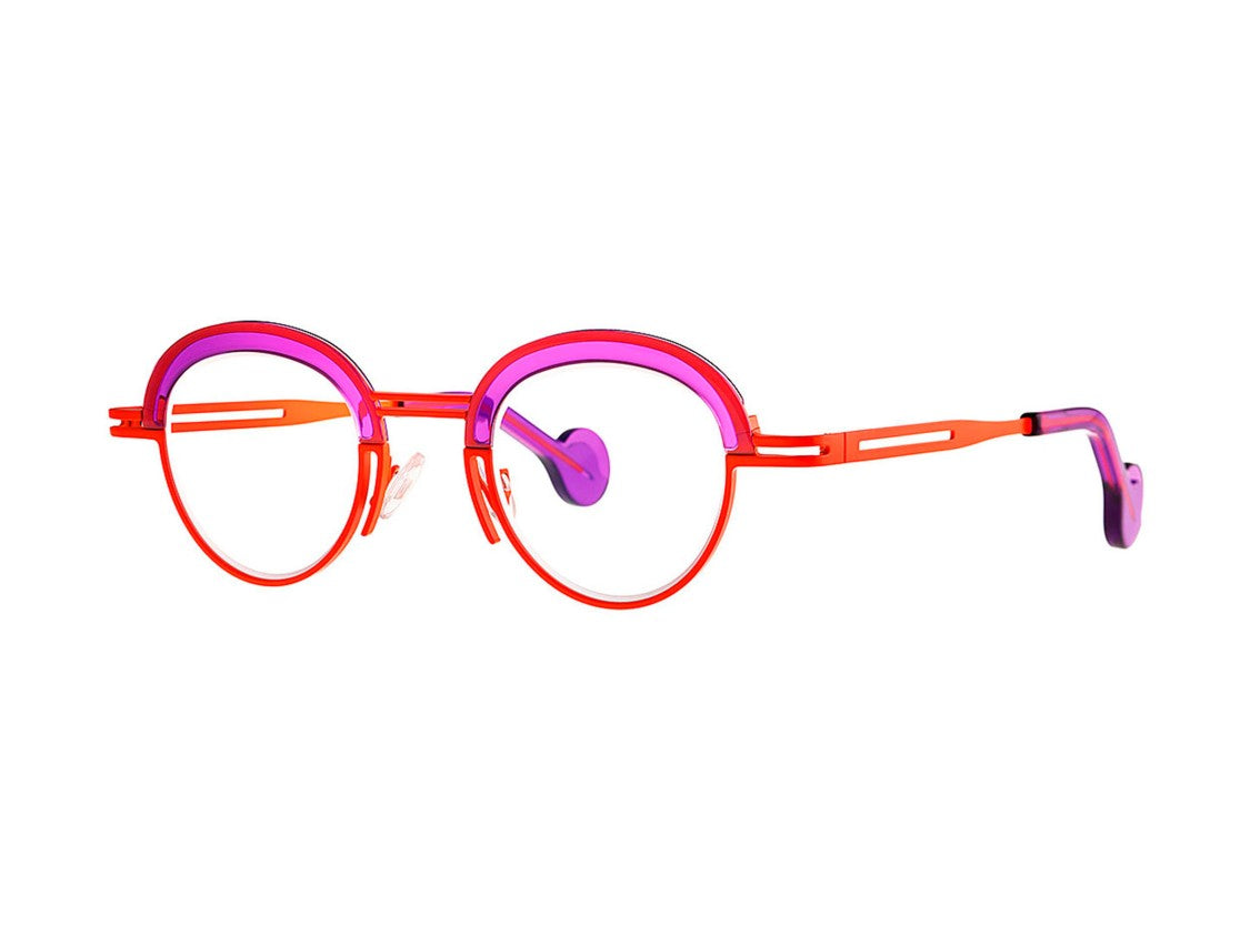 Theo Red Eyeliner Metal Round Sunglasses